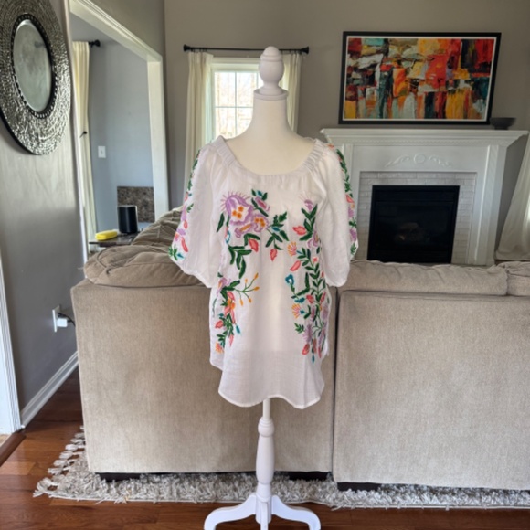 Sundance Vallejo Embroidered Top NWT in White Medium - Picture 8 of 10